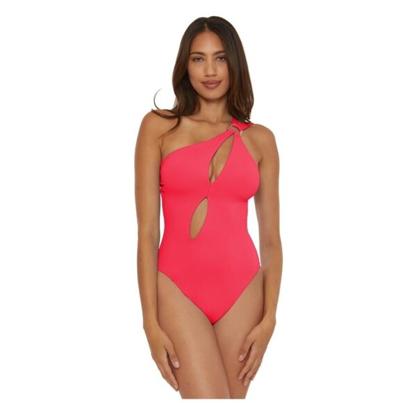 SOLUNA Other - Soluna One Piece Swimsuit Tahity Asymetrical Size Medium Color Geranium New